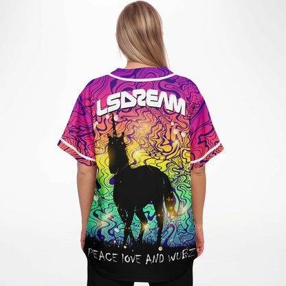 LSDREAM Full Rainbow Psychedelic Dripping Rave Baseball Jersey