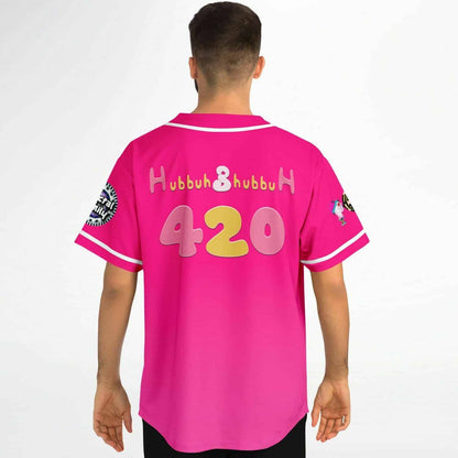 Hot Pink Bubblegum Brand Rave Baseball Jersey