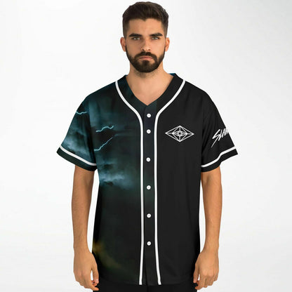 Slander Black Dark Stormy Rave Baseball Jersey