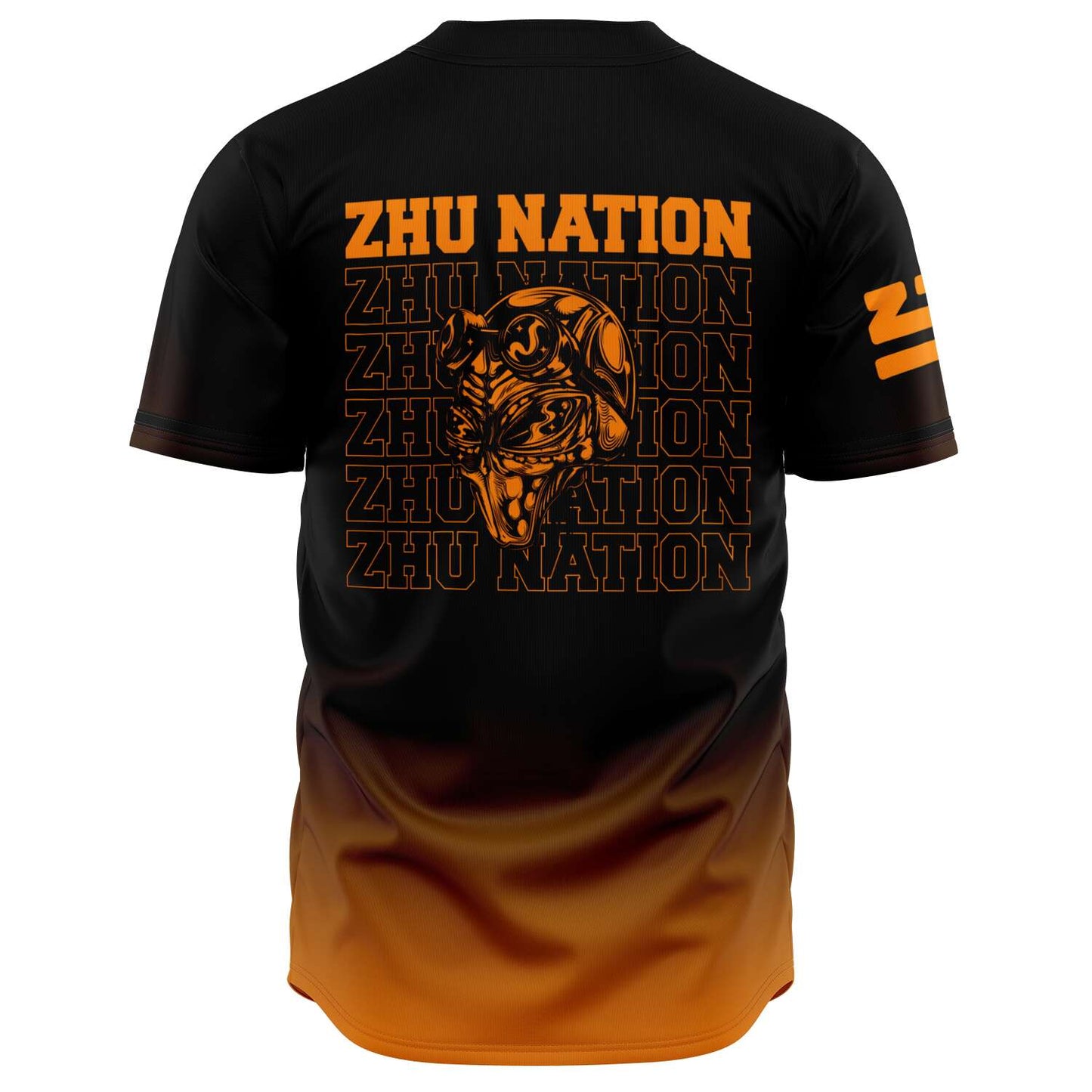 ZHU Black Orange Bagua Rave Baseball Jersey