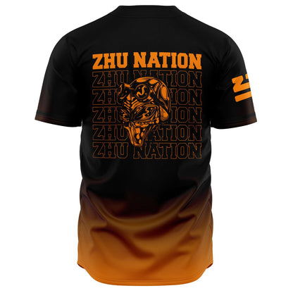 ZHU Black Orange Bagua Rave Baseball Jersey