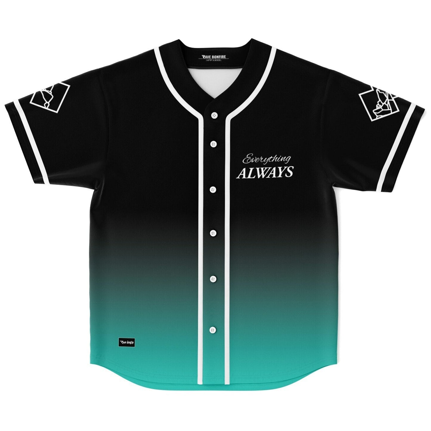 Dom Dolla Black Teal Text Based Rave Baseball Jersey
