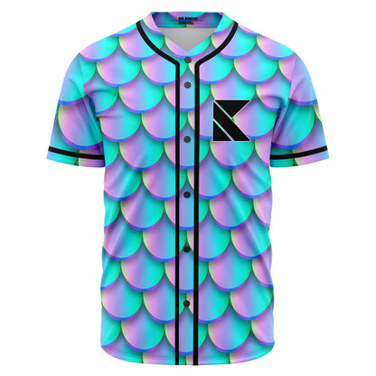 Kaskade Iridescent Teal Mermaid Rave Baseball Jersey