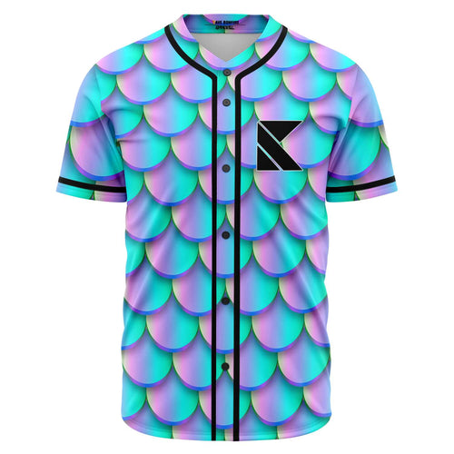 Kaskade Iridescent Teal Mermaid Rave Baseball Jersey