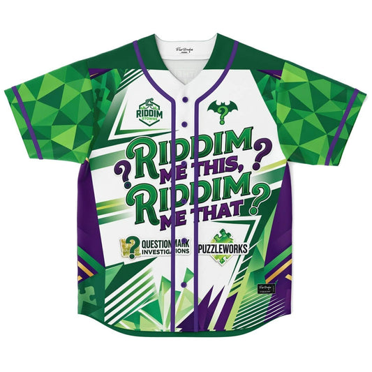 Green Purple Riddler Rave Baseball Jersey