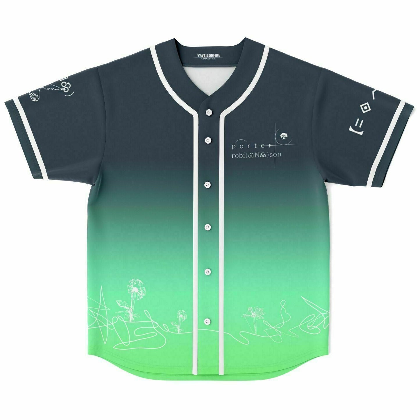 Porter Robinson Charcoal Navy Top Bottom Rave Baseball Jersey