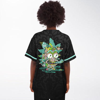 Black Abstract Doodle Rave Baseball Jersey