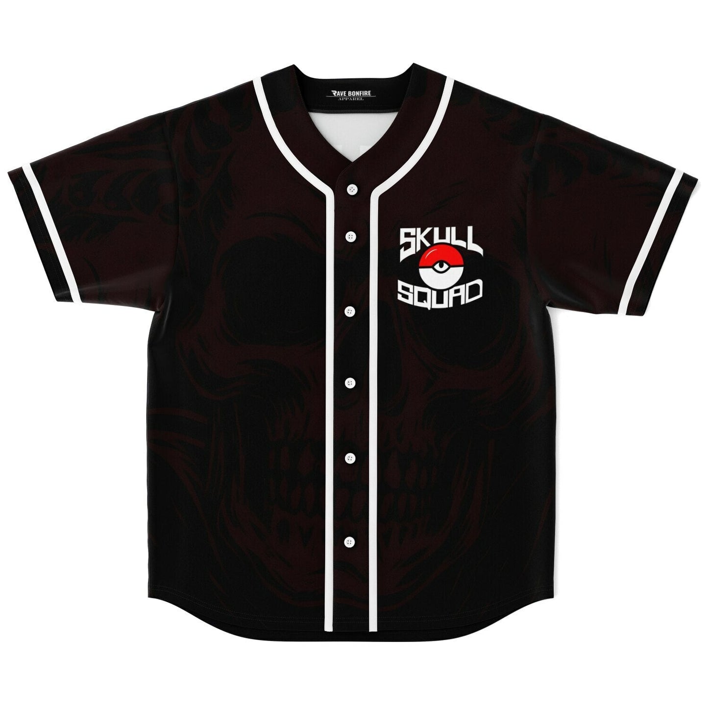 Black Dark Faint Tonal Rave Baseball Jersey