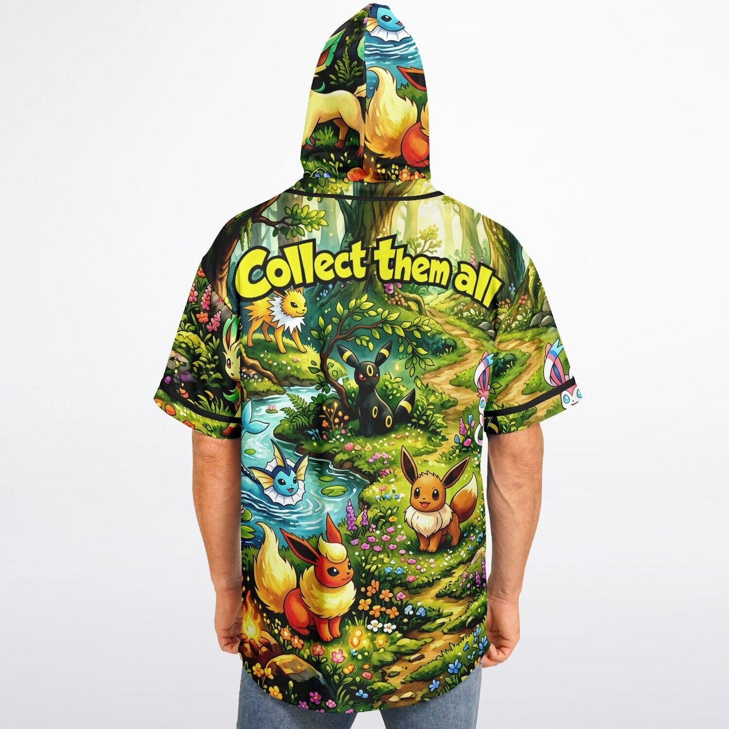 evee custom Hooded Baseball Jersey