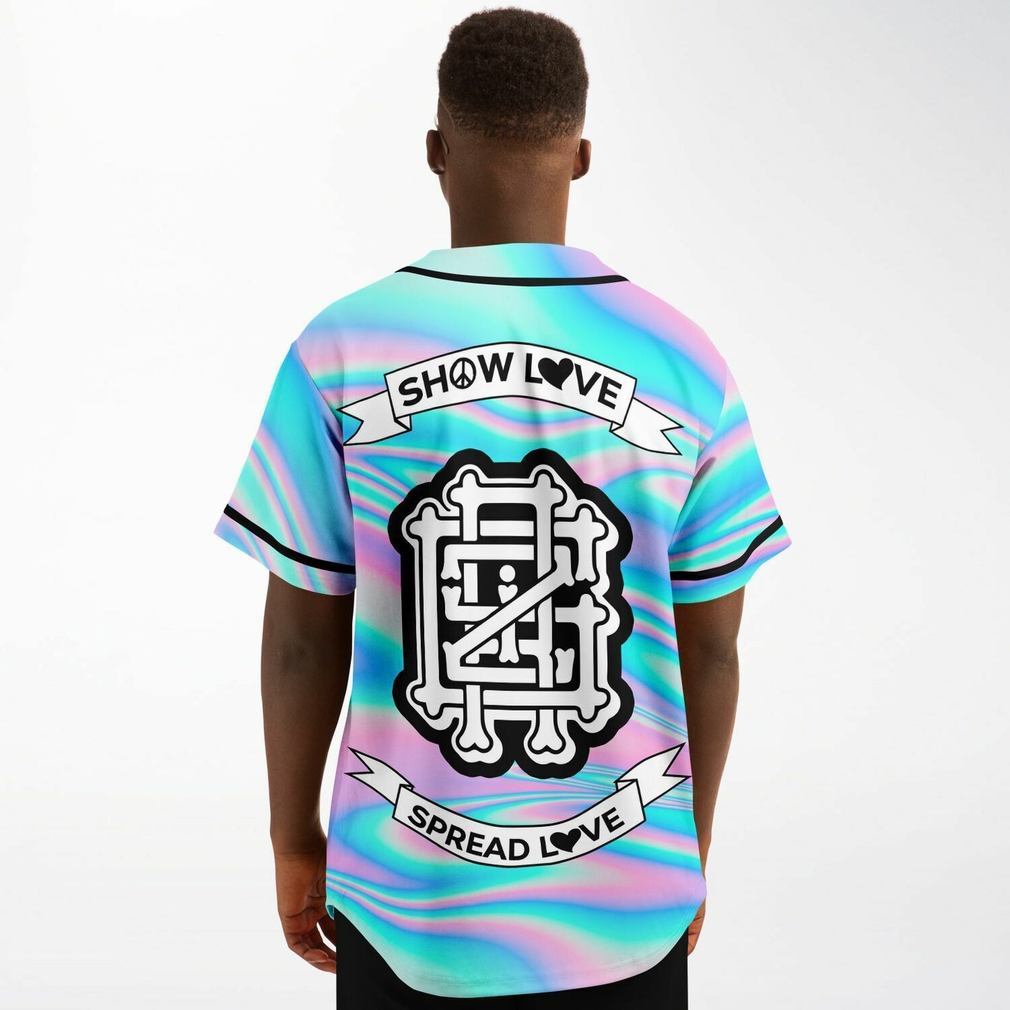 Pastel Holographic Iridescent Liquid Rave Baseball Jersey