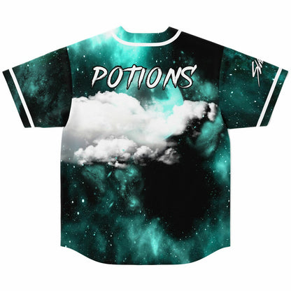 Slander Teal Green Cosmic Nebula Rave Baseball Jersey