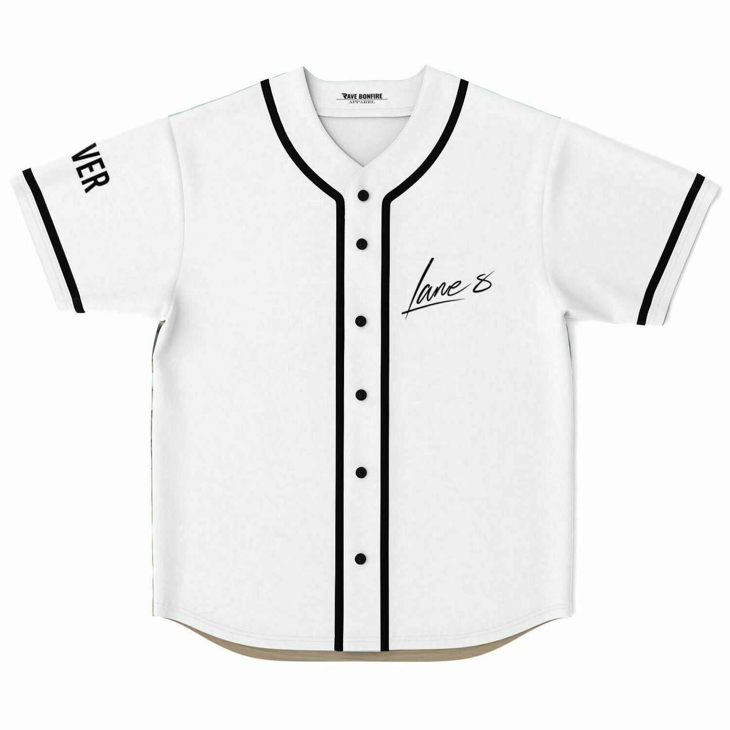Lane 8 White Handwritten ‘Lane Rave Baseball Jersey