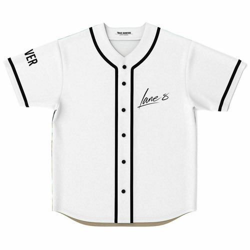 Lane 8 White Handwritten ‘Lane Rave Baseball Jersey