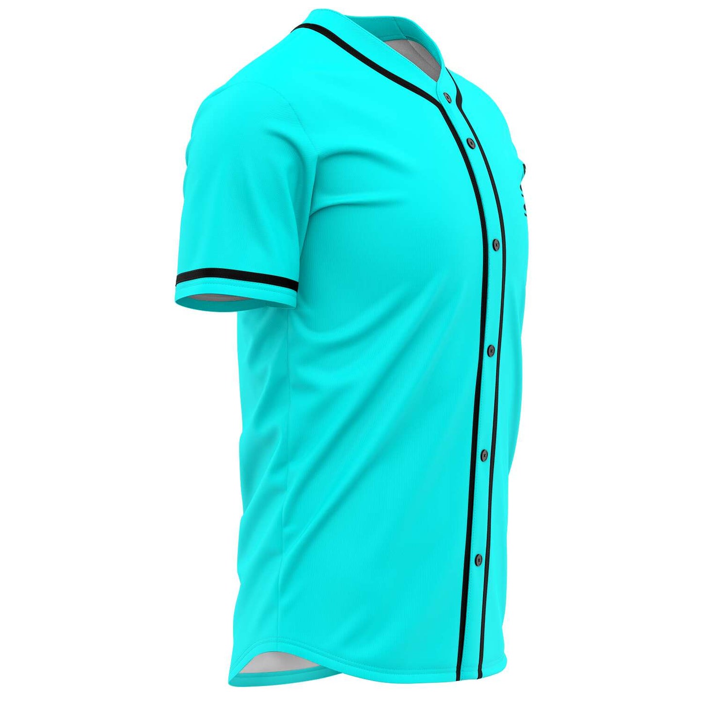Bright Turquoise Plain Rave Baseball Jersey