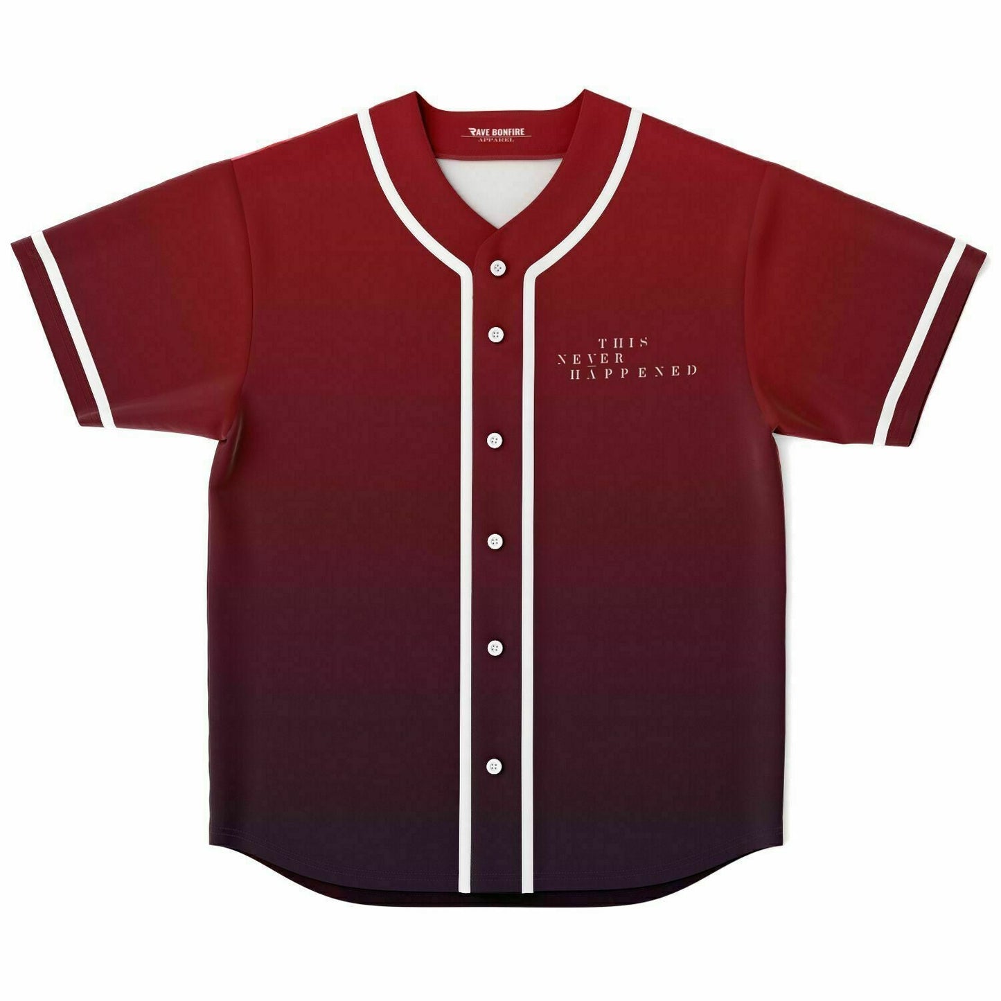 This Never Happened Deep Red Rose Rave Baseball Jersey