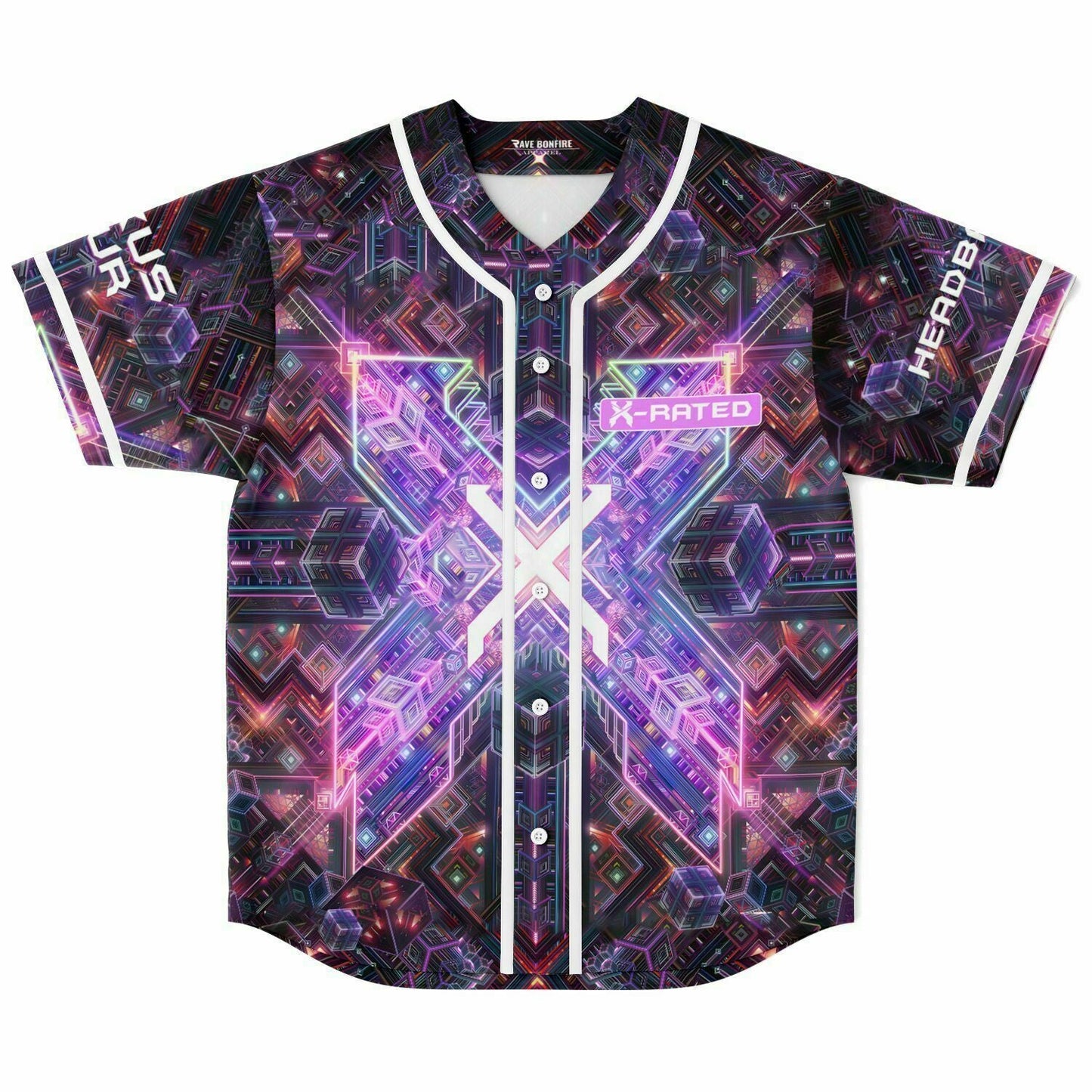 Excision Purple Cyber Kaleidoscope Rave Baseball Jersey