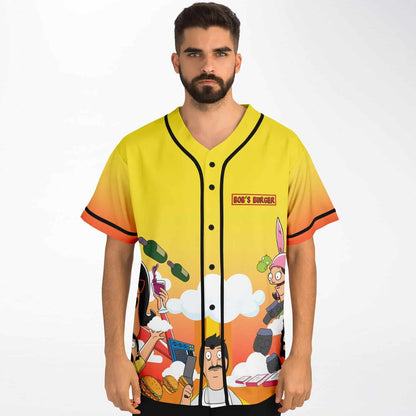 Yellow Orange Cartoon Tv Rave Baseball Jersey