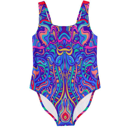 Royal Blue Symmetrical Psychedelic Rave Swimsuit
