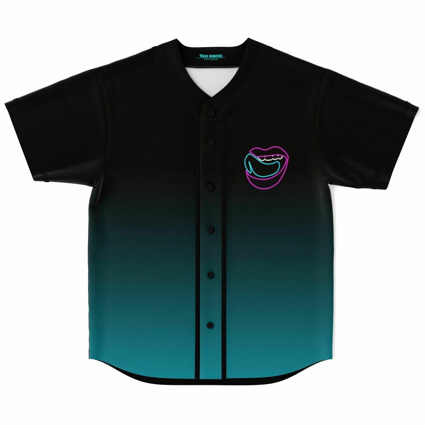 Black Teal Rave Baseball Jersey