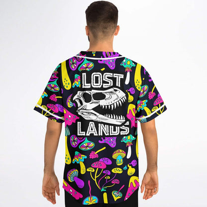 Lost Lands Black Psychedelic Mushrooms Rave Baseball Jersey
