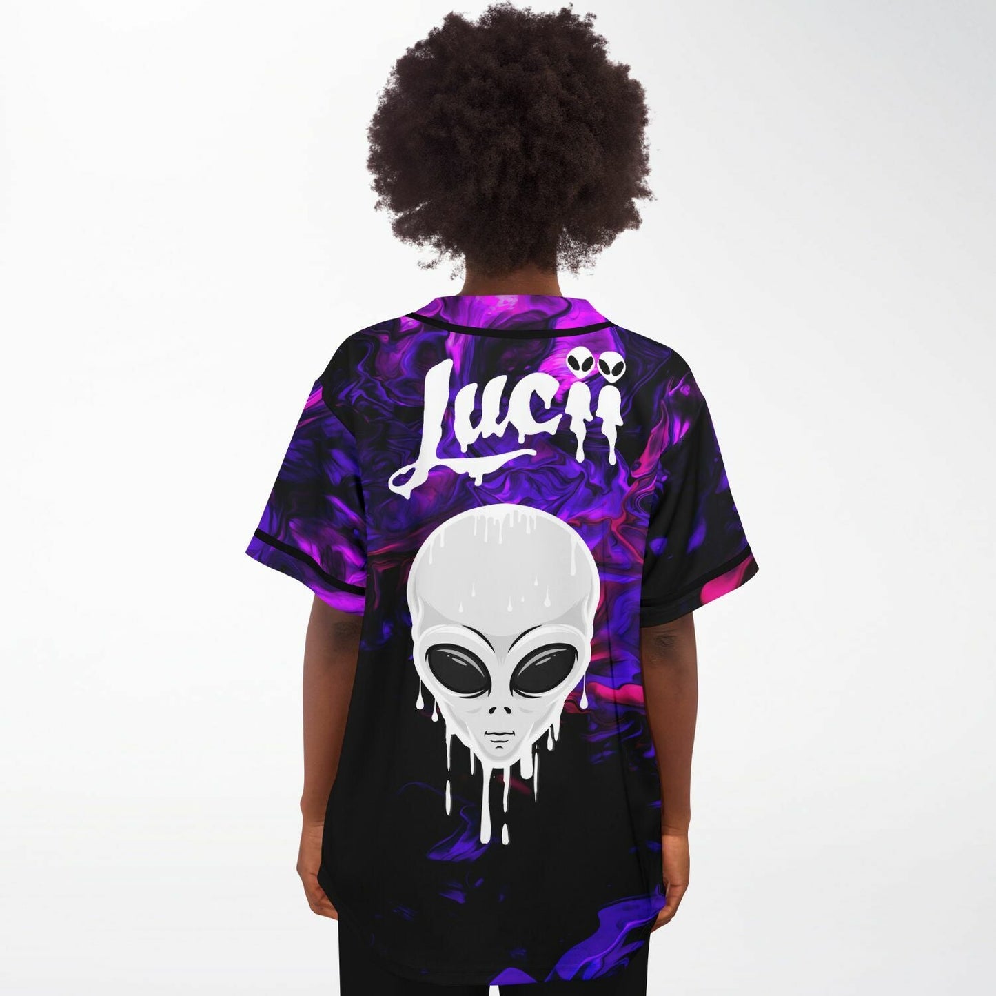 Purple Liquid Marbled Rave Baseball Jersey