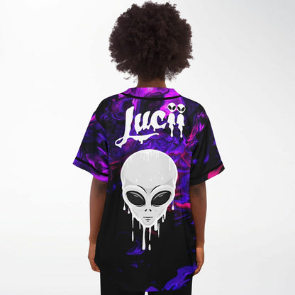 Purple Liquid Marbled Rave Baseball Jersey
