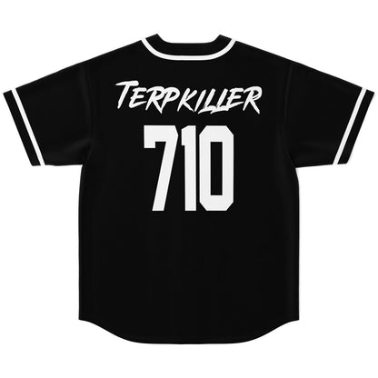 Terpkiller Black Brushstroke Wordmark Rave Baseball Jersey
