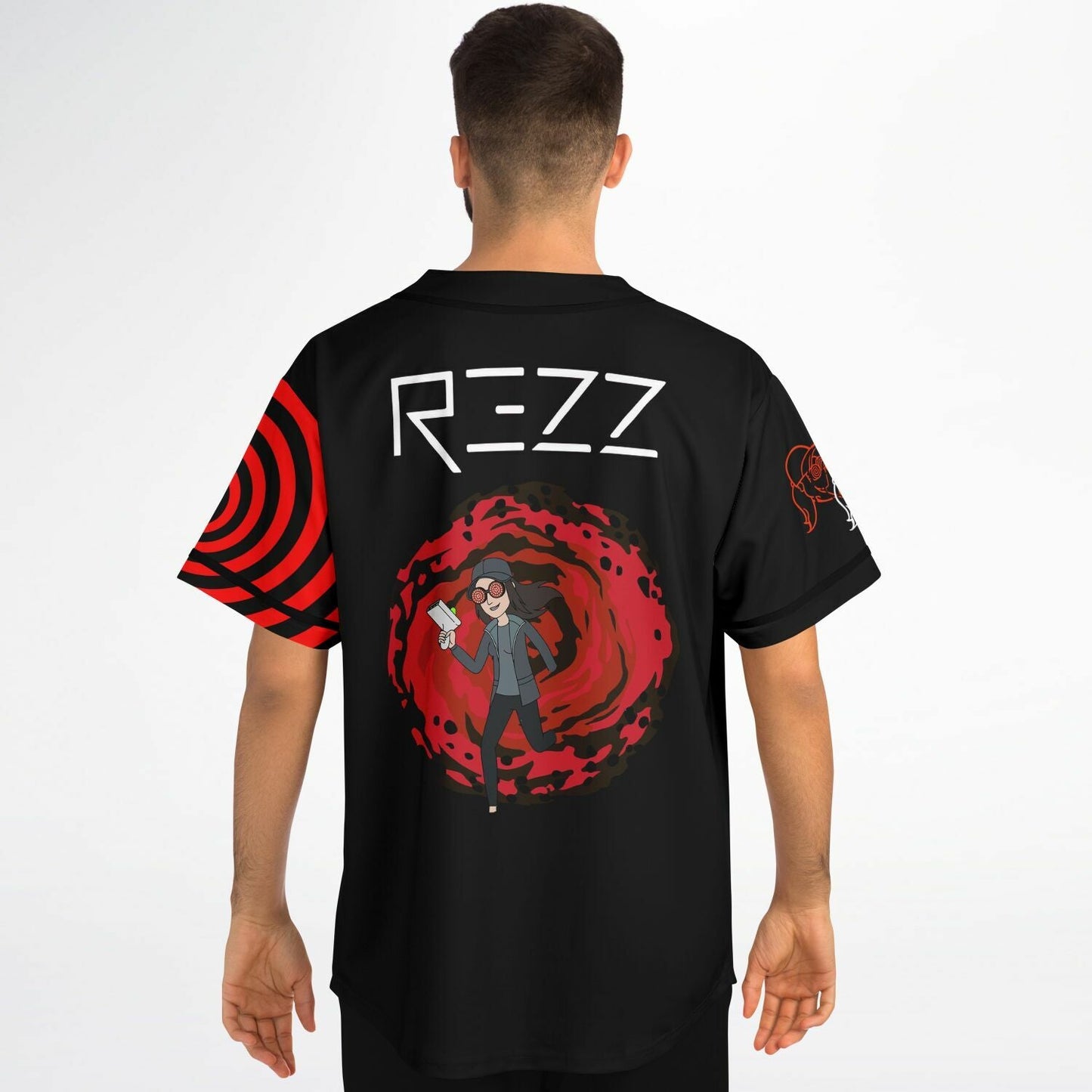 Rezz Black Hypnotic Red Rave Baseball Jersey