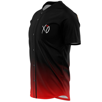 Black Red Weeknd Xo Rave Baseball Jersey