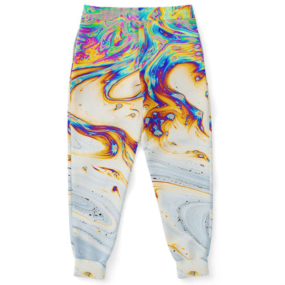 Pastel White Soap Film Rave Joggers