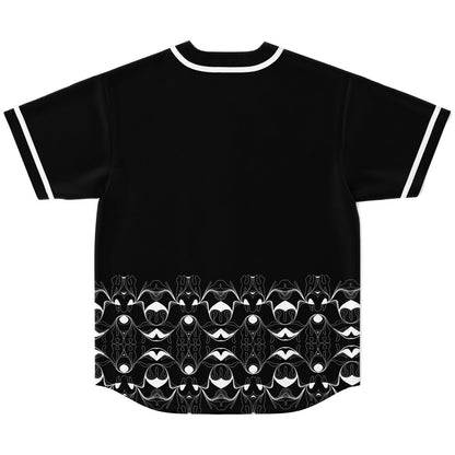 Black White Vertical Stripe Rave Baseball Jersey