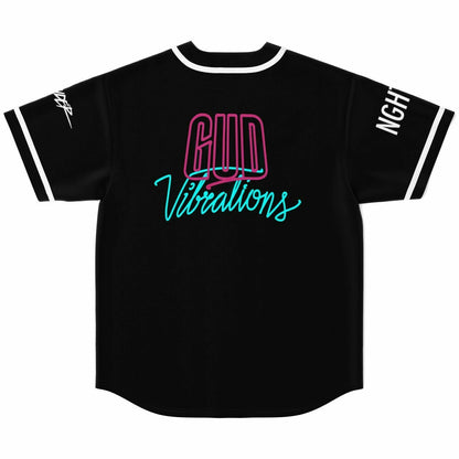 GUD Vibrations Black Body Neon Label Rave Baseball Jersey
