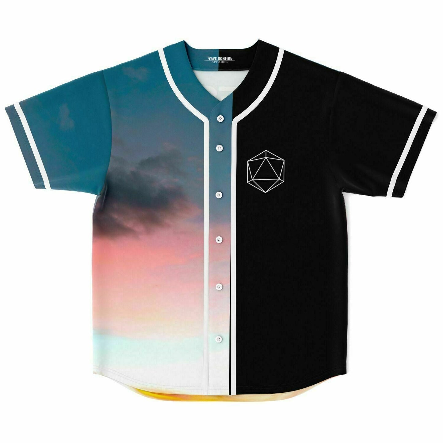 ODESZA Teal Half Pastel Rave Baseball Jersey