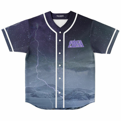 Space Laces Dark Grey Stormy Landscape Rave Baseball Jersey