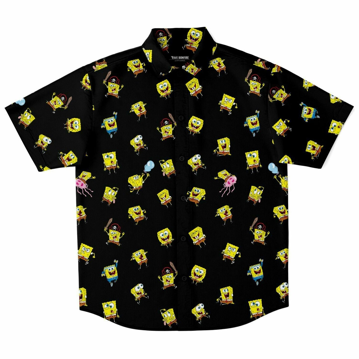 Spongebob Mood Short Sleeve Button Down Shirt