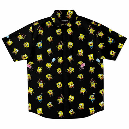 Spongebob Mood Short Sleeve Button Down Shirt