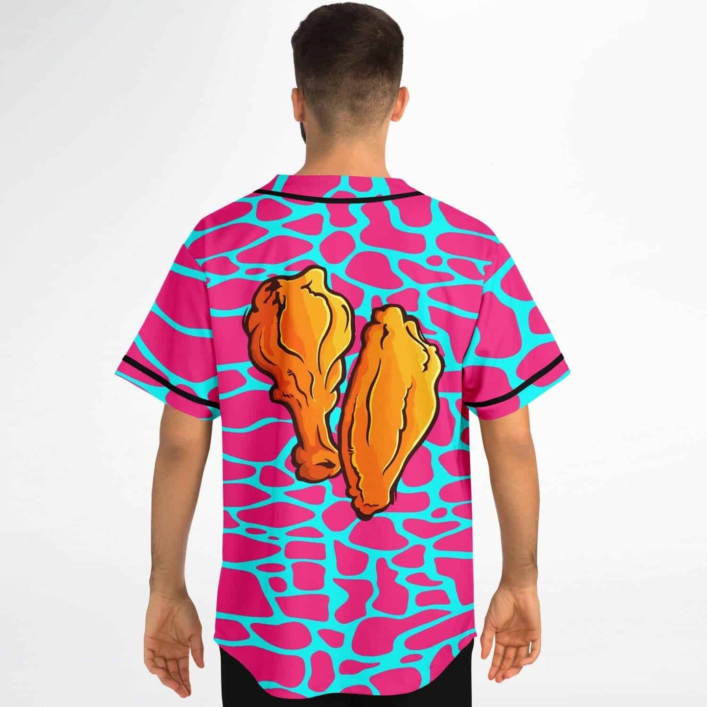 Hot Pink Cartoon Fried Rave Baseball Jersey
