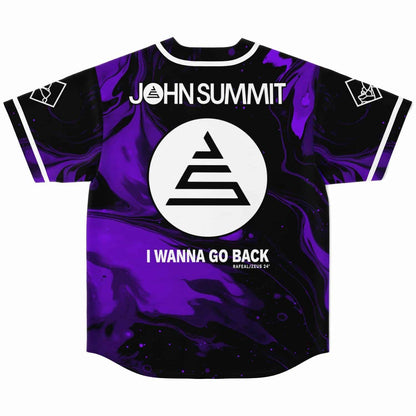 John Summit Purple Black Liquid Marble Rave Baseball Jersey