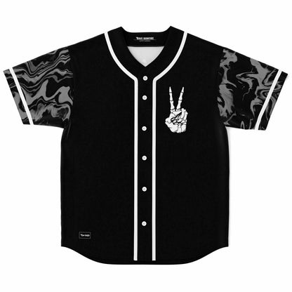 Black Skeleton Hand Rave Baseball Jersey
