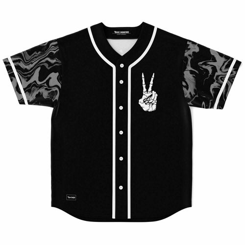 Black Skeleton Hand Rave Baseball Jersey