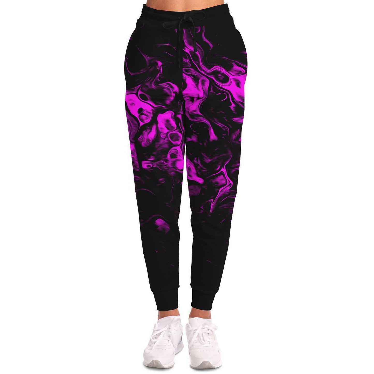 Black Swirling Smoke Rave Joggers