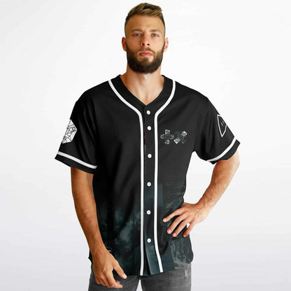 Red Hypnotic Spiral Op-Art Reversible Baseball Jersey