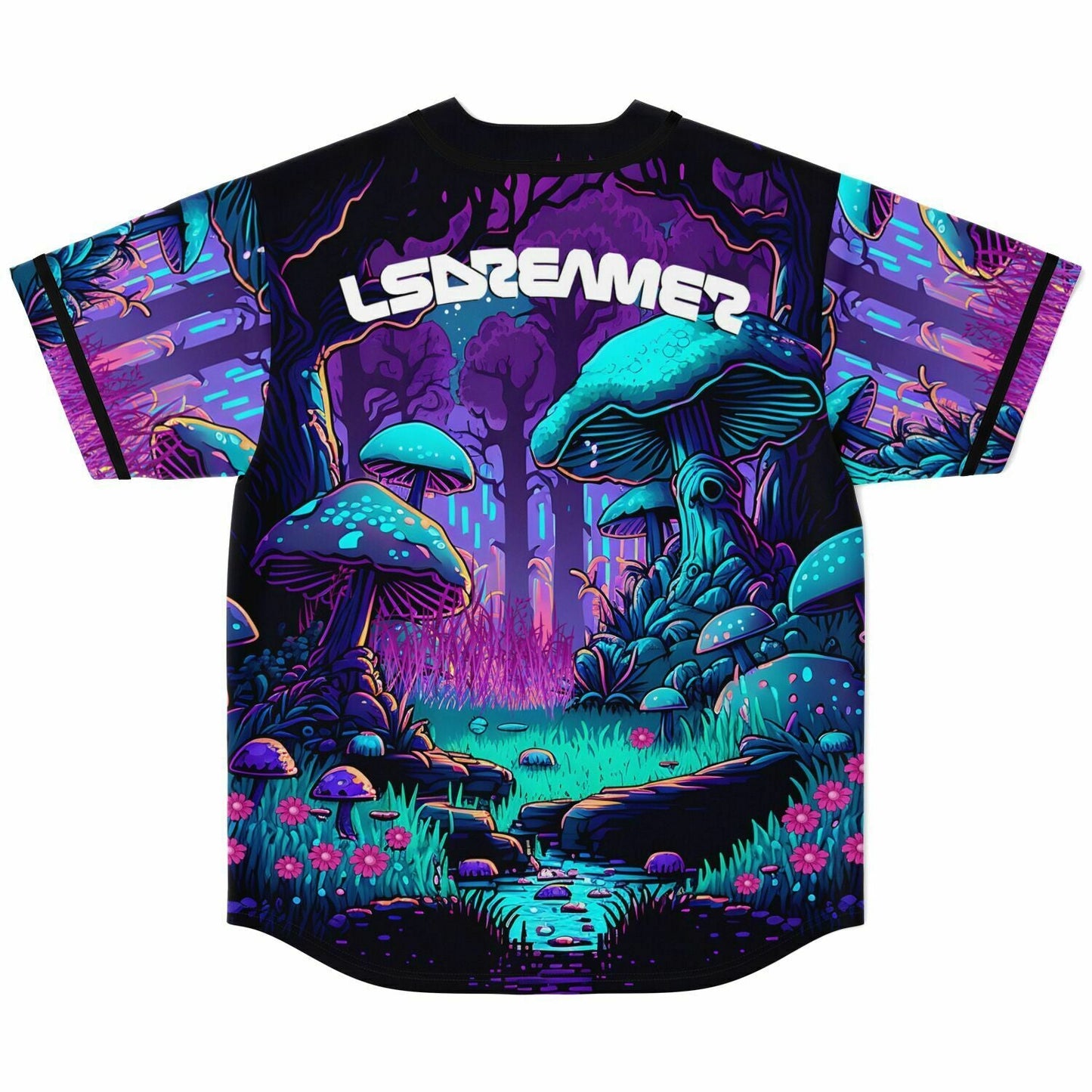 LSDREAM Purple Psychedelic Glowing Rave Baseball Jersey