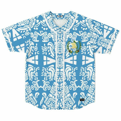 Sky Blue Symmetrical Mayan Rave Baseball Jersey