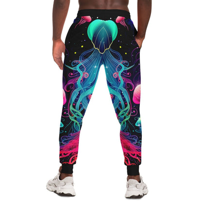Black Glowing Bioluminescent Rave Joggers