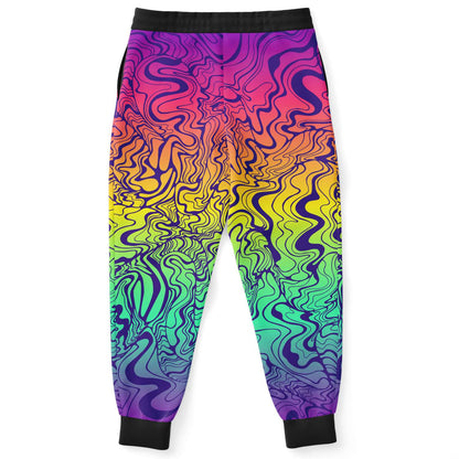 Full Rainbow Trippy Liquid Rave Joggers