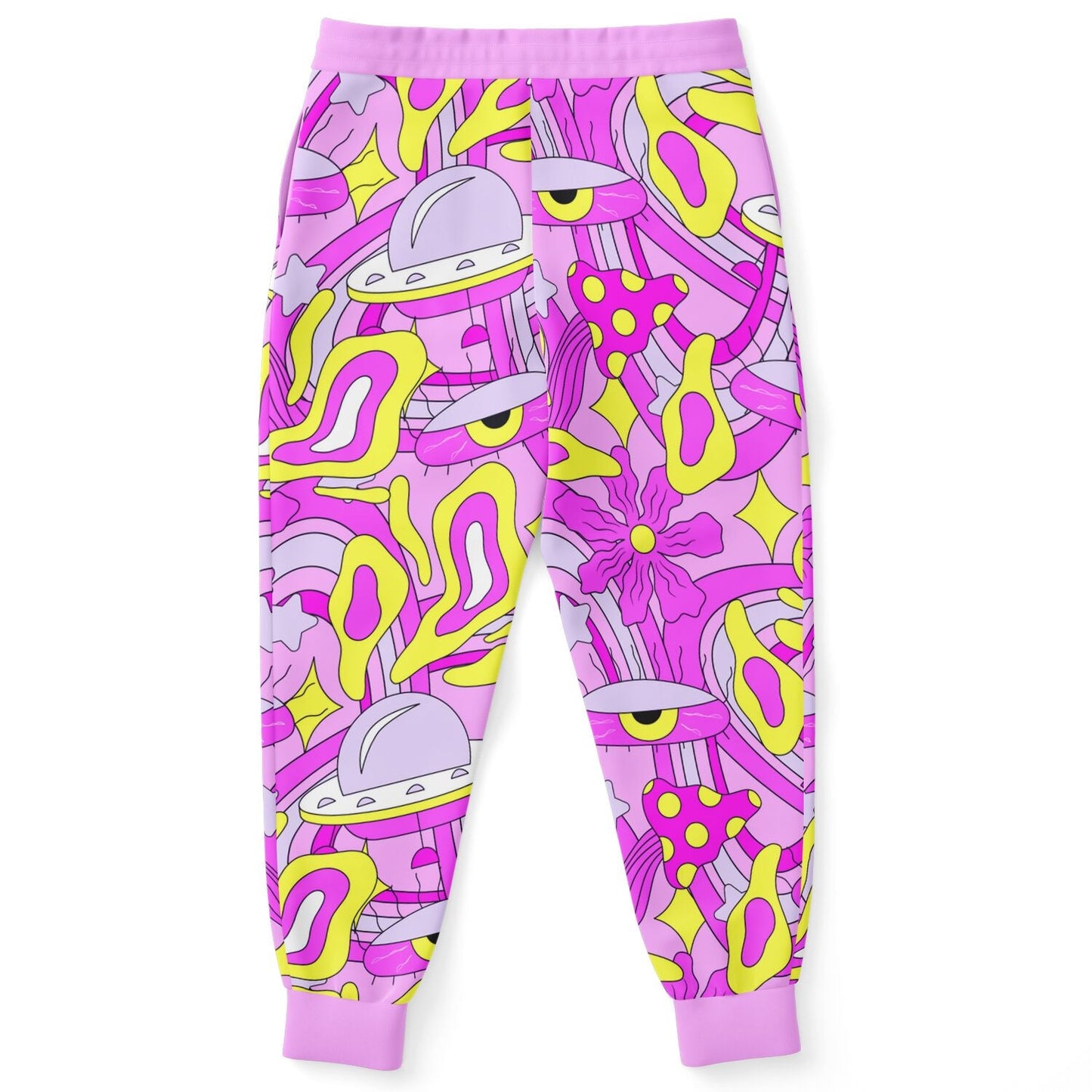 Pink Lilac Cartoon Flying Rave Joggers