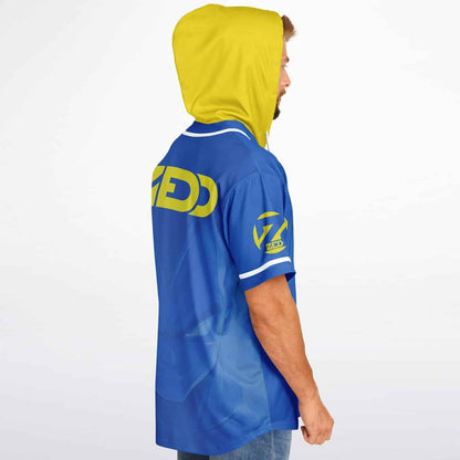 Zedd Royal Blue Yellow Saiyan Rave Hooded Baseball Jersey