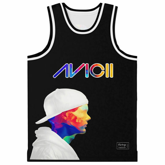 Avicii Black Body Wordmark Logo Rave Basketball Jersey