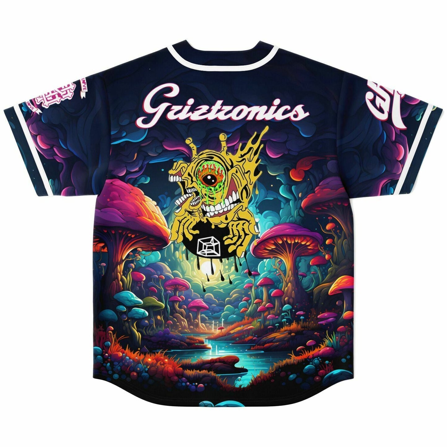 Subtronics Deep Navy Psychedelic Glowing Rave Baseball Jersey